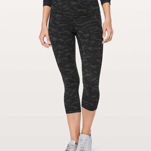 Lululemon Align Crop 21" Sequoia Camo Print Deep Coal Black Size 6